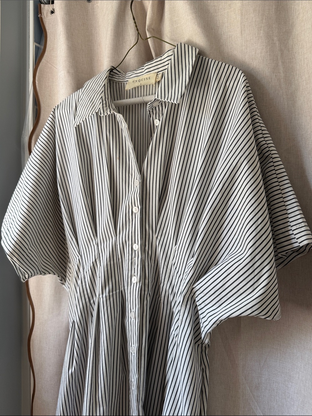 Exquise / Anthropologie Striped Button-Front Maxi Dress - White and Black XL - Picture 7 of 7